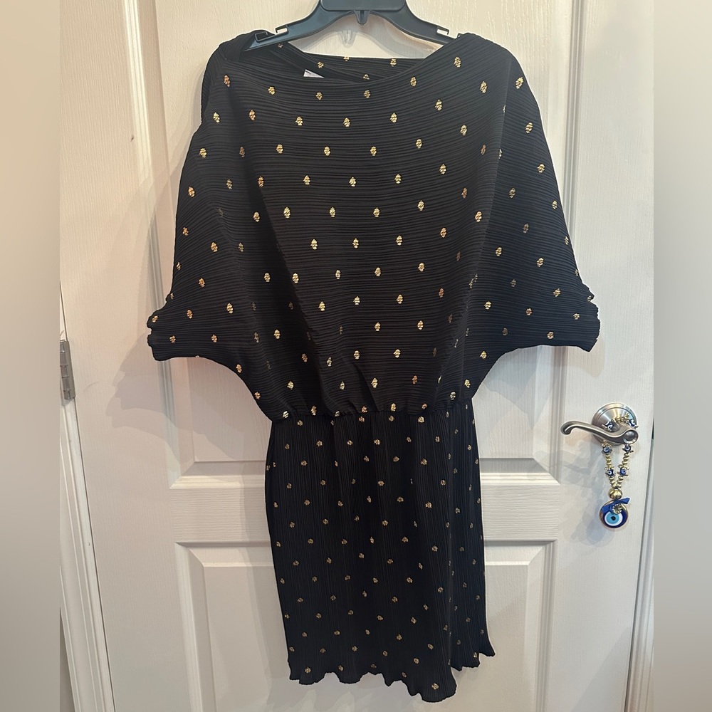 Elegant Black and Gold Never Fully Dressed Mini Tilly Dress
